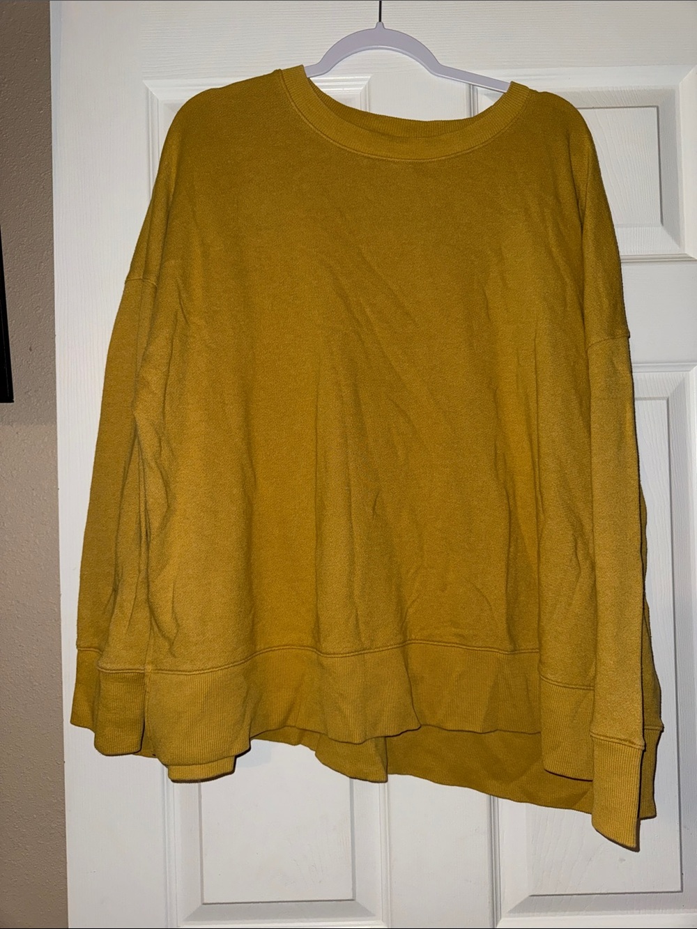 Time and Tru Oversized Crewneck Sweater - Mustard Yellow